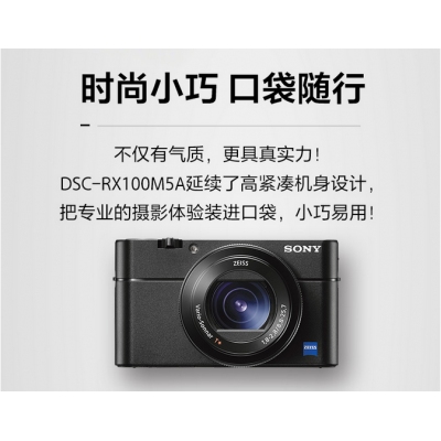 索尼（SONY）DSC-RX100M5A 蔡司镜头 高速对焦黑卡数码相机 Vlog视频拍摄套装 1英寸大底