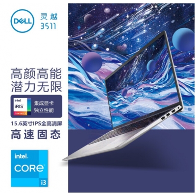 戴尔（DELL）灵越3511-1305s 15.6英寸商务办公 高清屏笔记本 集显 4G内存   256G固态